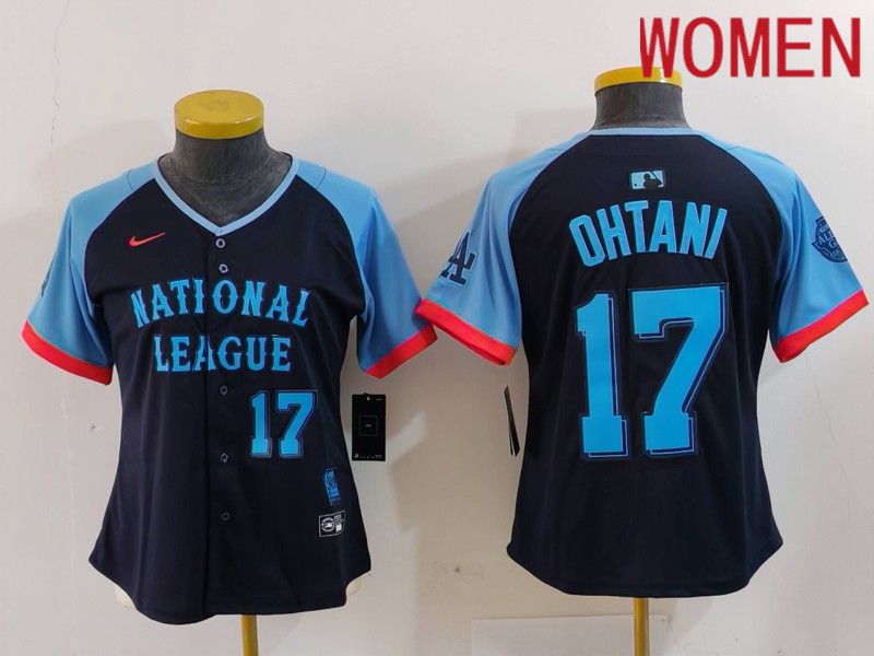 Women Los Angeles Dodgers 17 Ohtani Blue All star 2024 Nike MLB Jersey style 8014